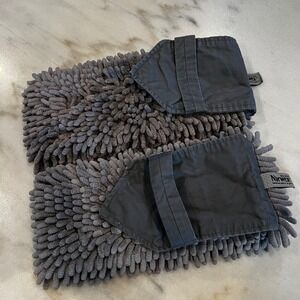 Norwex BacLock Bath Mitts Set Gray Microfiber Bathroom Cleaning Gloves